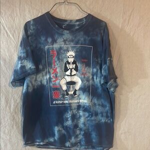 Naruto Shippuden Blue Tie-Dye Size Large T-Shirt